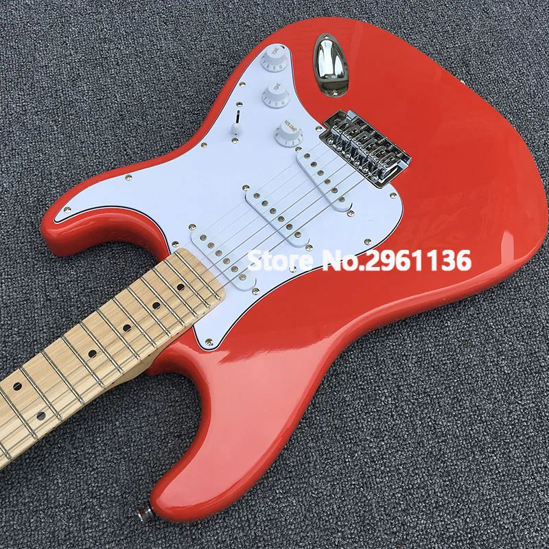 

Custom shop,red ST style electric guitar,Maple Finger Board,Real picture,free shipping