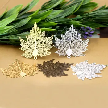 

38x43mm European Vintage Filigree Maple Leaf Beads Brass Metal Links Wraps Jewelry Clothing Accessories DIY Findings