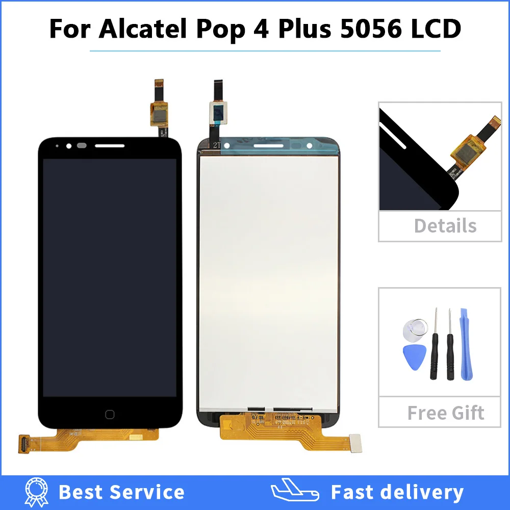 Для 5,5 дюймов Alcatel Pop 4 Plus 5056D OT5056D OT5056 5056 5056A ЖК-дисплей дигитайзер экран стеклянный сенсорный экран с инструментами