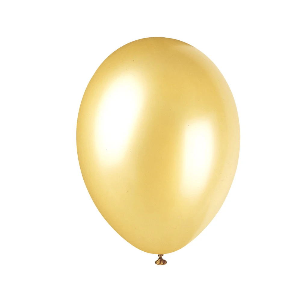 100 шт./лот 10 цветов жемчужный латексный шар надувные свадебные украшения воздушный шар с надписью "Happy Birthday" Вечерние воздушные шары - Цвет: Gold