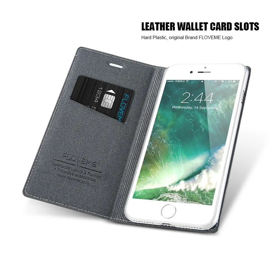 Floveme Wallet Case For iPhone 6S 6 7 8 Plus X Business Leather Flip Stand Phone Cases For iPhone 5S SE X 10 Shell Accessories чехол на айфон 5s чехол на айфон 7 8 чехол на айфон 6 чехол на айфон 6s чехол на айфон X