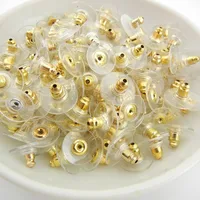 Scolour 500pcs Gold Tone Hypo Allergenic Bullet Clutch Earring Backs Plastic With Pad New Free shipping &wholesale