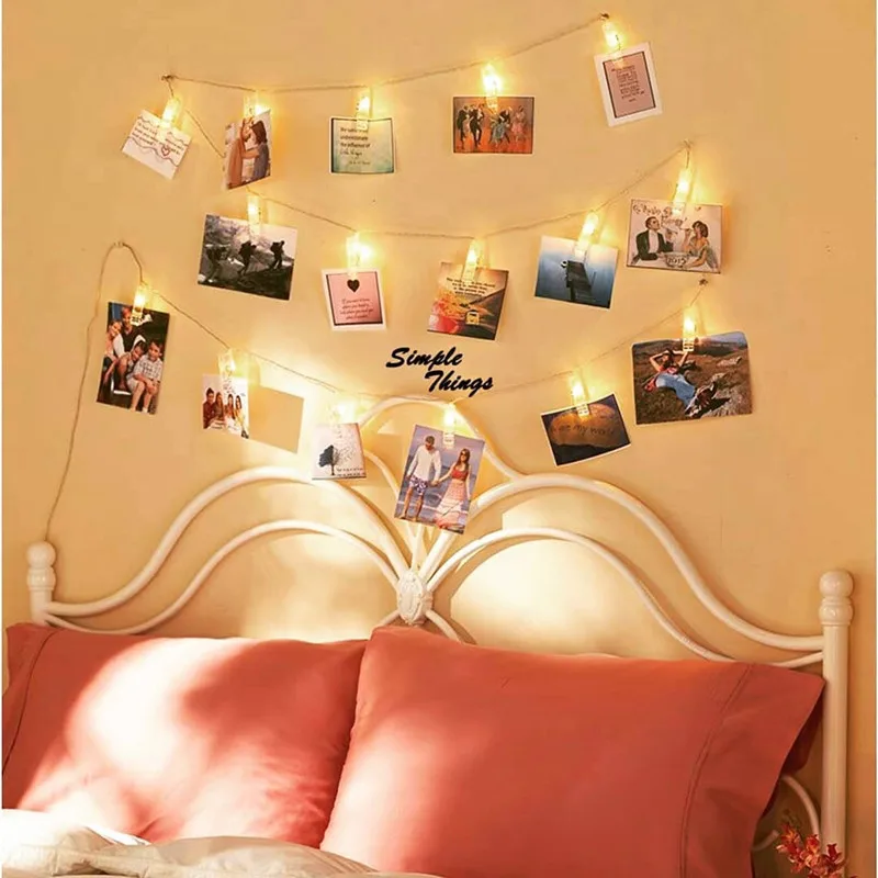 

1 M 10 Lamp Photo Clip LED Battery Box LED Strip Light Christmas Decorations for Home New Year Decoration