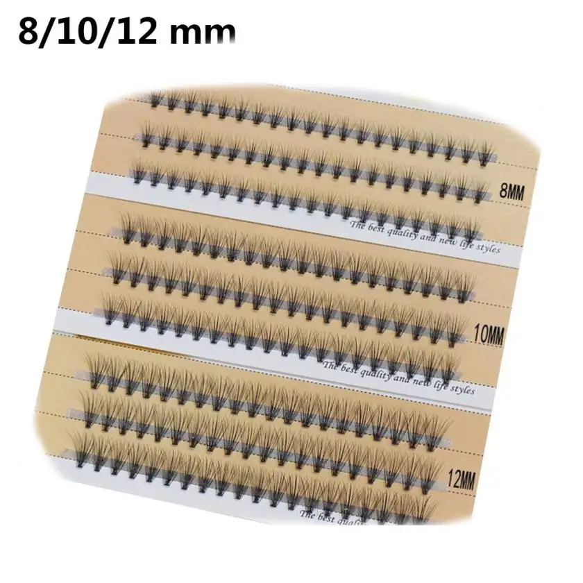 

1 box Individual False Eye Lashes 8/10/12mm Natural extention Wave Mink Black Silk Eyelashes Extension 2JU22