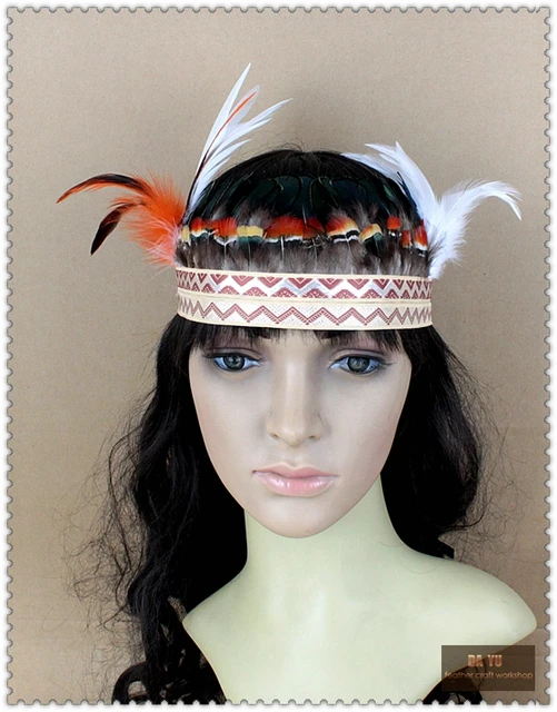 Indian Style Girls Feather Hair Band Performance Dancer Headwear ...