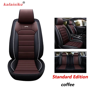 Kalaisike качественные кожаные универсальные автомобильные чехлы на сиденья для всех моделей Toyota Corolla CROWN Camry Venza RAV4 YARiS Левин verso VIOS - Название цвета: coffee SE