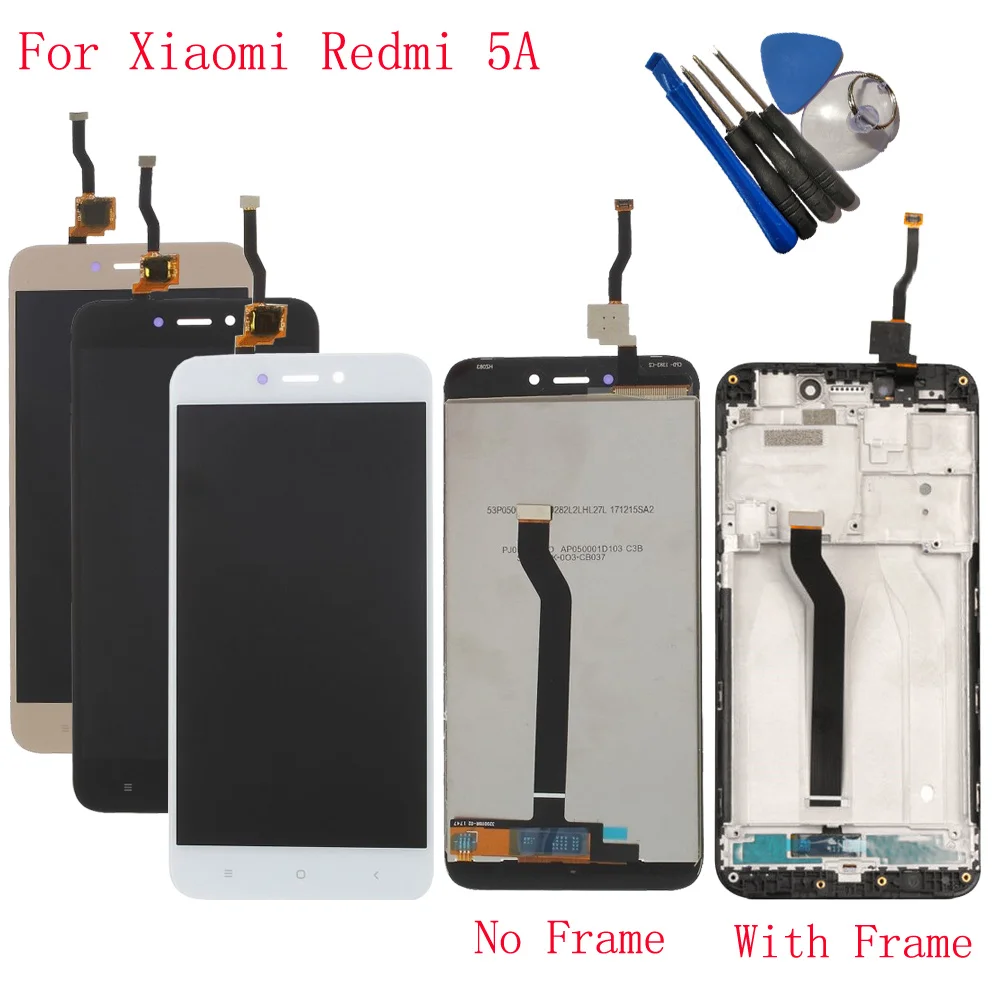 

100% Tested Touch Screen Digitizer Sensor With LCD Display Assembly With Frame For Xiaomi Redmi 5A LCD Display +Tools