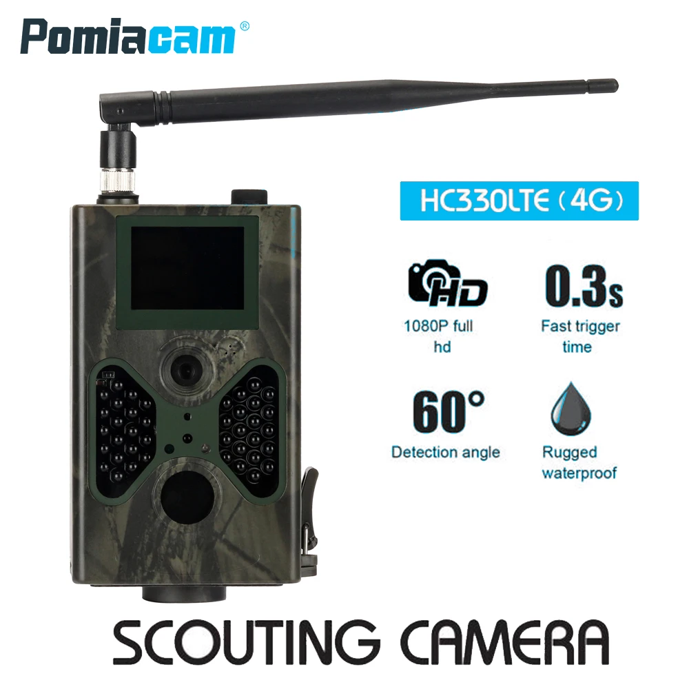 

HC330 4G Trail Camera 16MP 1080P 30pcs Infrared LEDs MMS GPRS Email SMTP Hunting Camera Waterproof 4G 3G Wild Camera
