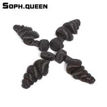 Soph queen Malaysian Loose Wave 4 Bundles Virgin Hair Natural Color Human Hair Extension Unprocessed