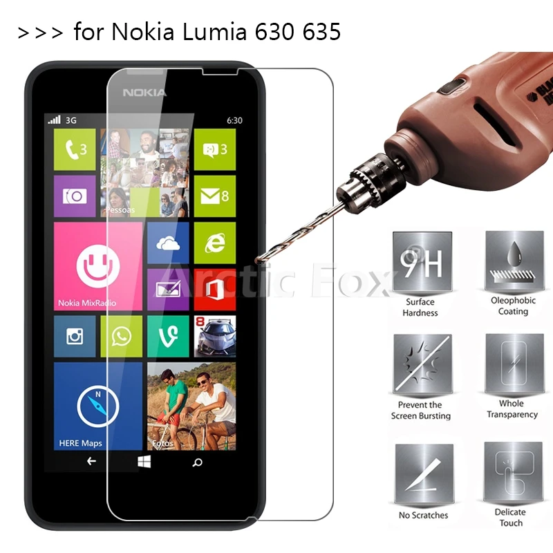 3 шт./лот закаленное Стекло для Nokia Lumia 630 635 Экран протектор Защитная пленка