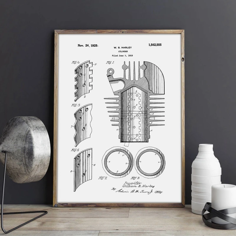 Cylinder Patent Poster Wall Decorations