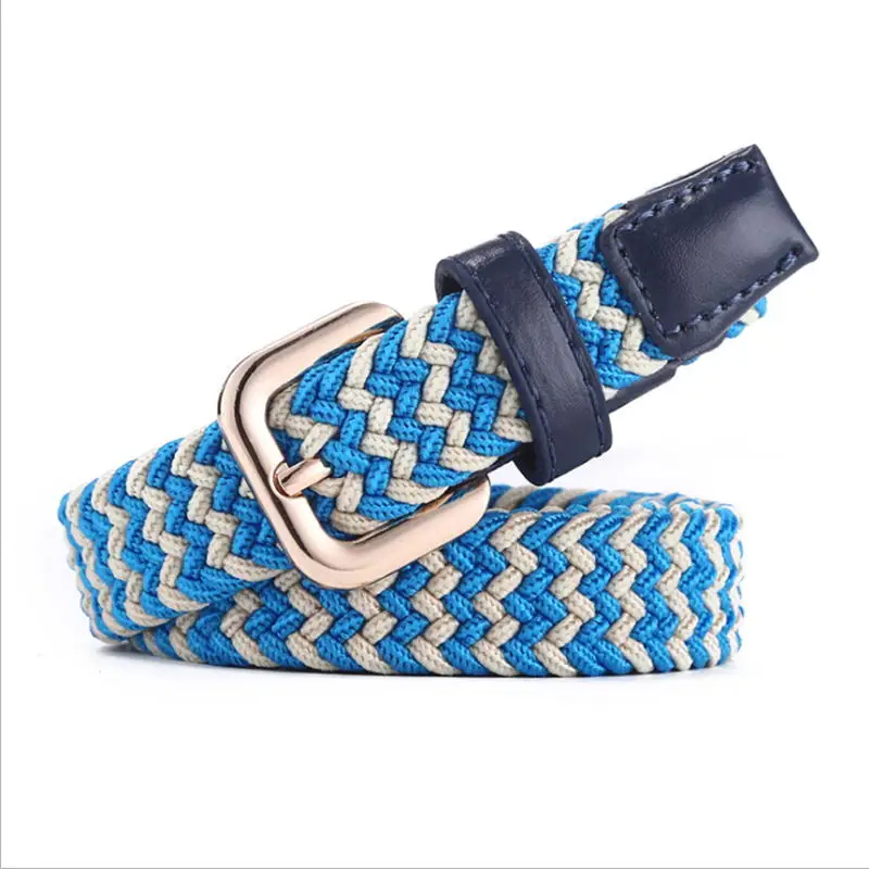 Kids Fashion Belt SupSindy Women & Children's Elastic Belt Pin Buckle Weave Stretch Canvas Belt Candy Colors Luxury Jeans Belts for Boys Girls Strap