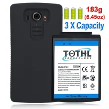 High Capacity 10000mAh Replacement Extended Battery For LG G4 BL-51YF With Black Protective Case