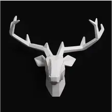 2018 Time limited Home Decoration Accessories Furnishing Wood Resin Animal Head Hanging Pendant Bar Mural Deer