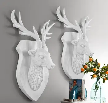 

35*29*11CM Creative three-dimensional animal head mannequin deer wall hanging living room wall Wedding clothing Resin 1PC A328