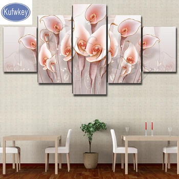 

Diy 5d Diamond Painting portrait "Calla Lily "Modern Picture Home Decoration,diamond mosaic,3d diamond embroidery decor 5pcs
