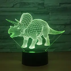 Треугольники Дракон 3d Динозавр лампа Led Прекрасный 7 Изменение цвета 3D лампа окружающей среды лампы подарок прекрасный 7 Изменение цвета 3D
