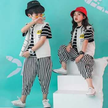

2019Jazz Dance Costume Kids Cheerleader Clothes Hiphop Practice Wear Jazz Performance Clothing Street Dance Rave Outfit DQS2117