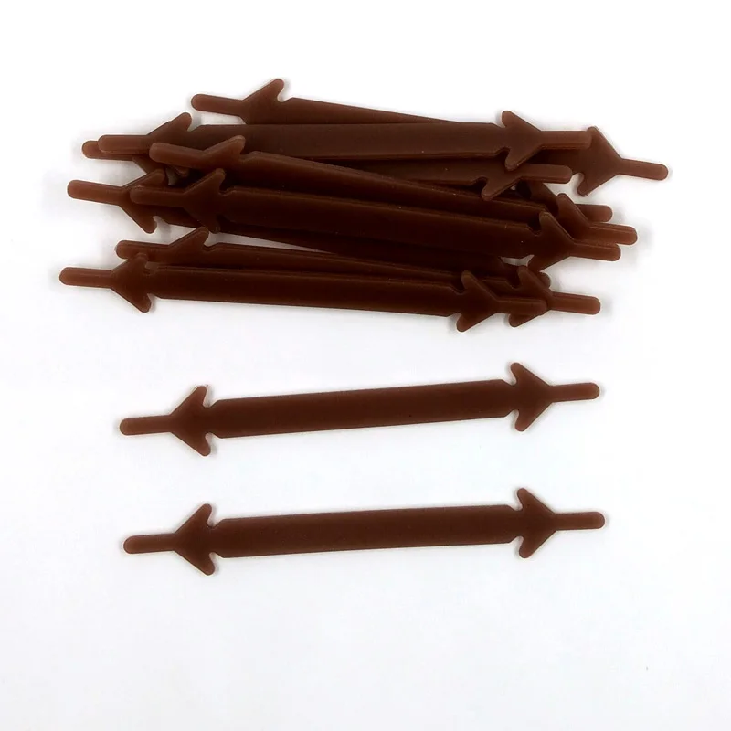 Suit 1-50 Sets Solid Brown Creative Flexible Arrow-shaped Athletic Running No Tie Shoelaces Elastic Silicone Sneakers Shoe Laces