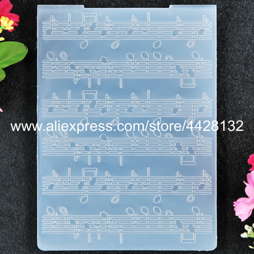 Musical Note Sheet Music Plastic Embossing Folder For Scrapbook DIY