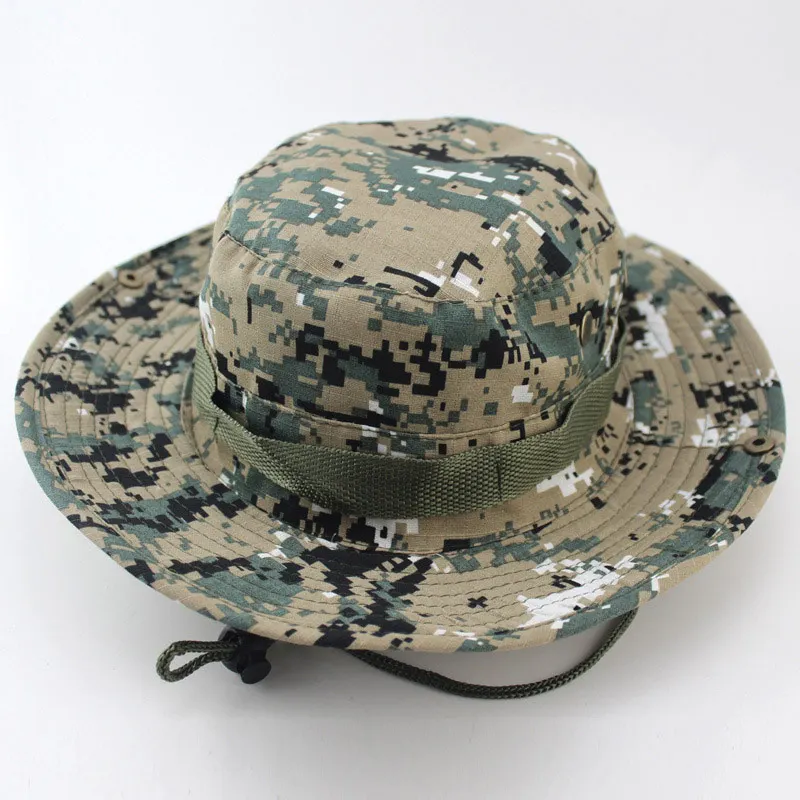 Размер 58 см цифровые камуфляжные шляпы для мужчин, армейский зеленый джунгли Бонни Шляпы Открытый рыбалка кемпинг