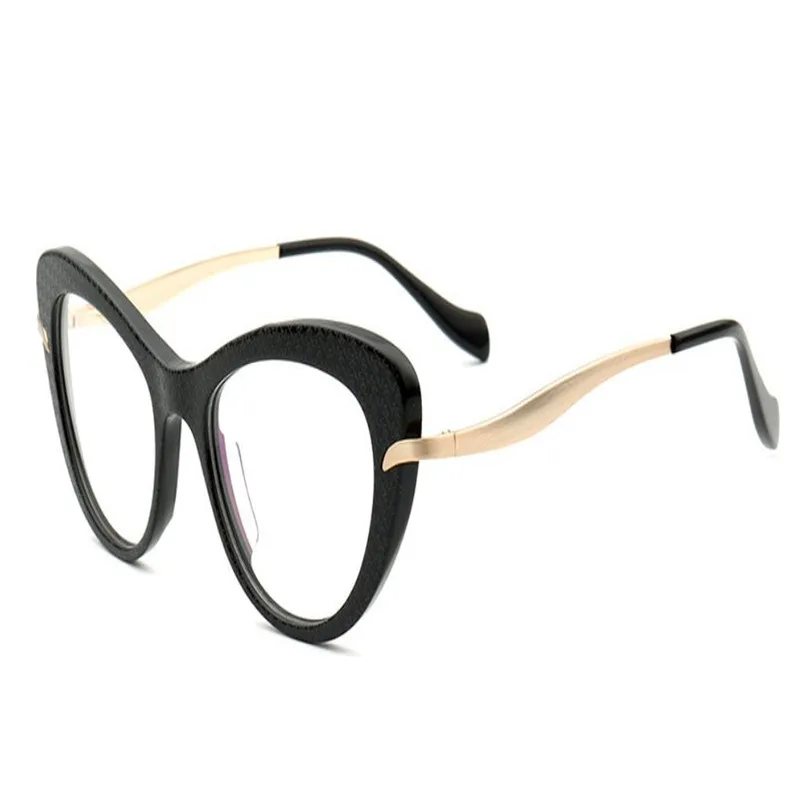 

MONGOTEN Women Fashion Full Rim Acetate Cat Eye Design Prescriptions Lens Eyewear for Ladies Anti-fatigue Reading Eyeglasses