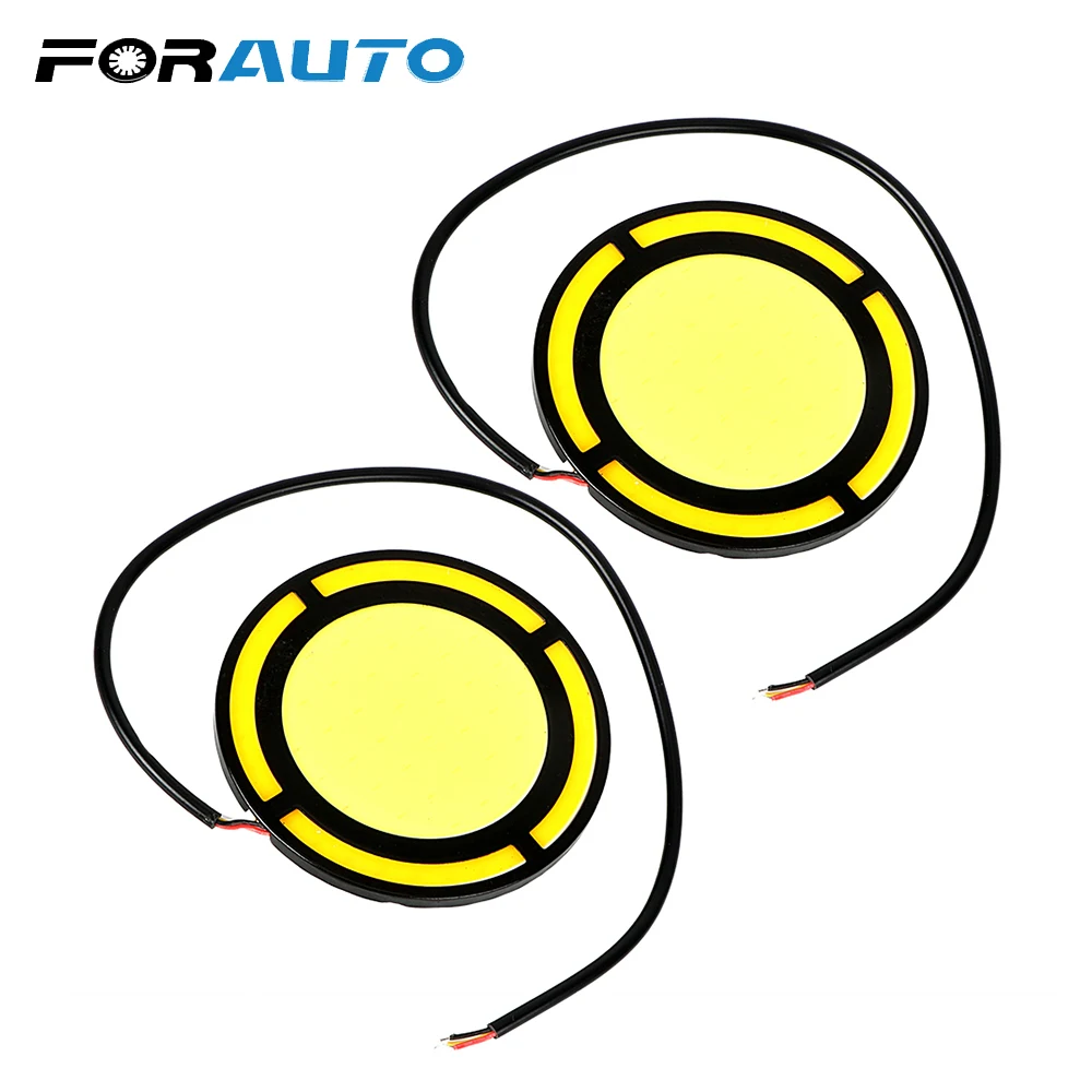 

2Pcs COB LED Car Lights DRL Auto Turn Signal Lamp Round Shape Car Styling Daytime Running Light