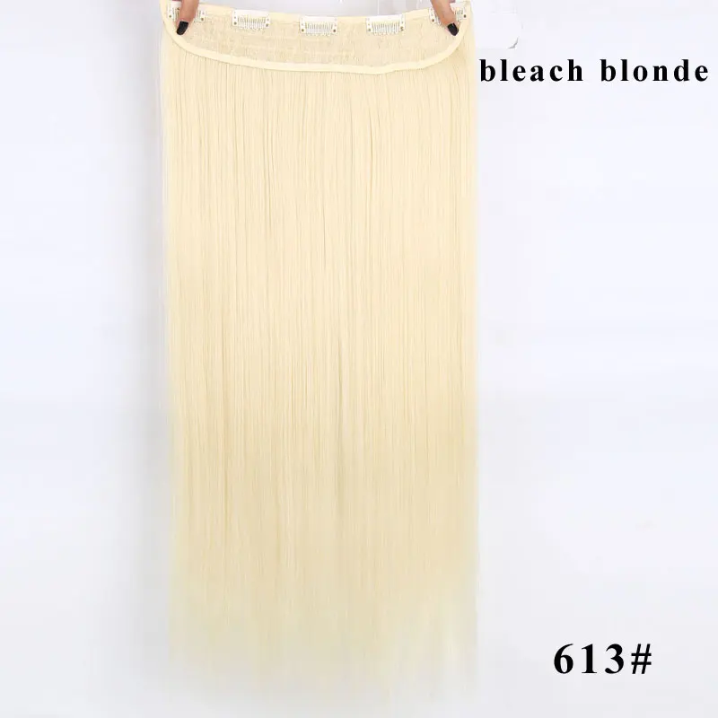 AISI волосы 22 дюйма(55 см) Длинные прямые женские волосы для наращивания на заколках, черные, коричневые, высокая температура, синтетические волосы - Цвет: 613