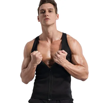 

Mens Zipper Neoprene Body Shaper Slimming Vest Tank Top Waist Trainer Weight Loss Sauna Sweat Shirt Tummy Fat Burning Shapewear