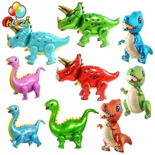 1 шт. 3D Динозавр фольгированные шары стоящий Трицератопс Красный Дракон украшения для вечеринки в честь Дня рождения поставки мальчик дети игрушки гелий Глобус