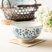 Японский стиль Zakka завод керамические миски фарфоровая посуда миски для риса креативные милые суповые миски для лапши под остеклением S/M/L