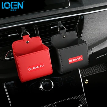 

Fashion Car Organizer Box Bag Auto Air Outlet Dashboard Hanging Leather Mobile Phone Holder In Automobile Interior Accessories