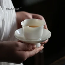 1 шт.! WIZAMONY китайская фарфоровая чайная чаша, чайная чашка, китайское цветение, краб-яблоко, чайный набор, керамический Atique Glaze, кунг-фу, чашка мастера