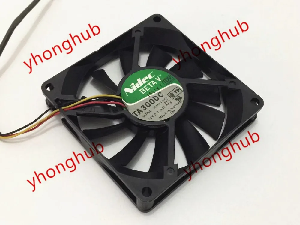 

Nidec TA300DC H34612-57 PHL1 DC 12V 0.18A 4-Wire Server Square Fan