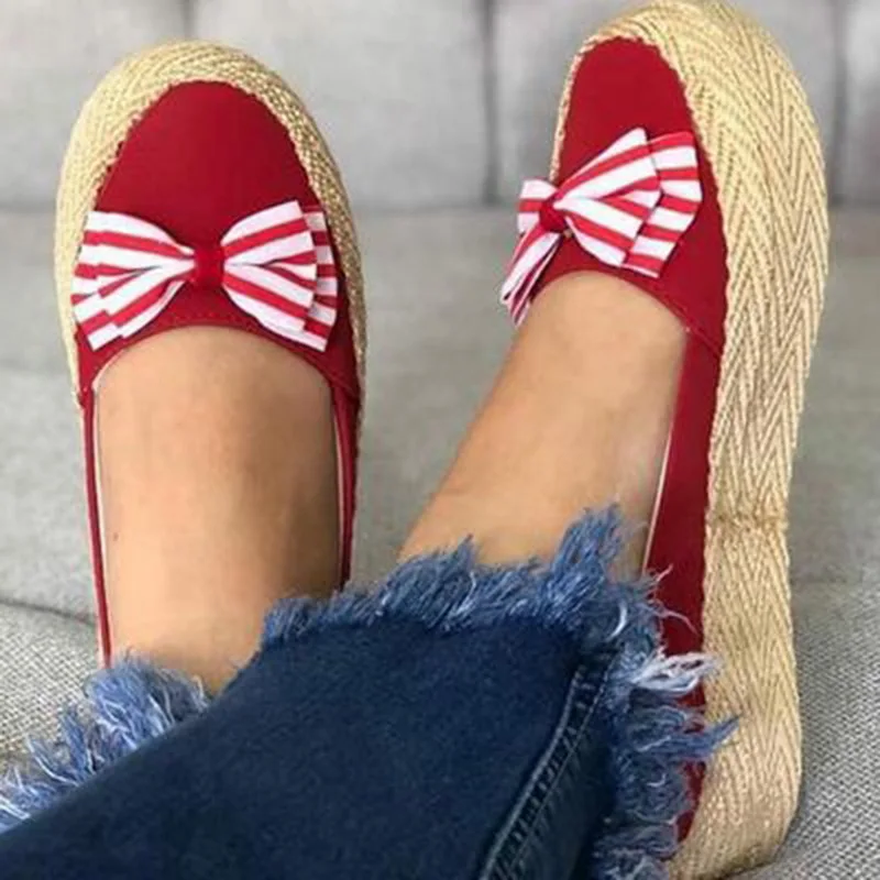 

Women's Cute Bow Walking Sneakers Women Shoes Slip On Shallow Platform Loafers Female Shoes Confort Light Casual Ladies Shoes
