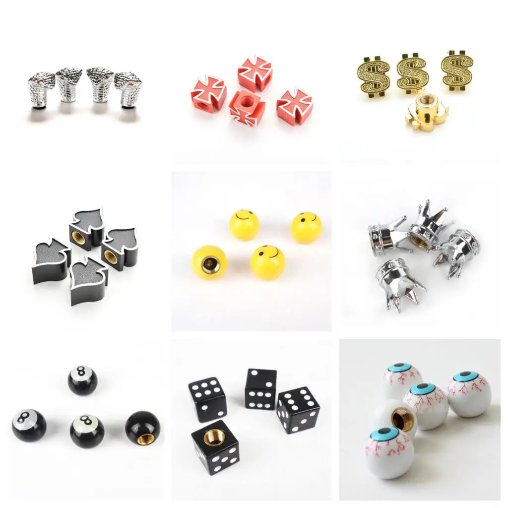 

4Pcs Multi Shaped Bicycle Tire Valve Caps Bike Tyre Wheel Stem Air Valve Cap Auto Truck Dustproof Airtight Caps Tyres Kits