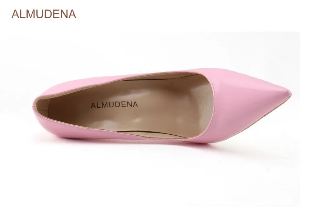 Розовые лакированные туфли ALMUDENA на высоком каблуке для молодых девушек милые