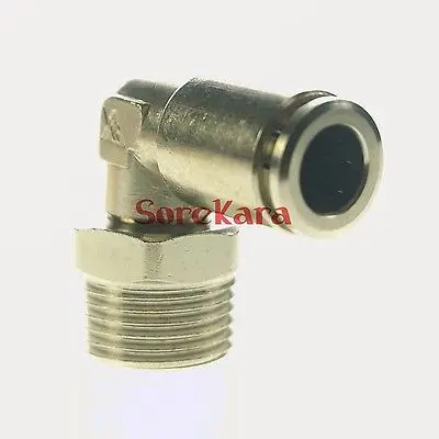 

Pneumatic Nickel Brass ELbow Push In Connector Union Quick Release Air Fitting Plumbing 1/2" BSP Male to Fit Tube O/D 12mm