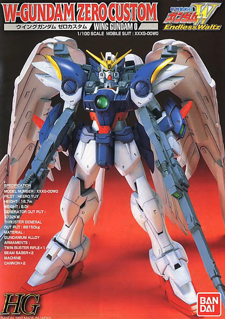 Bandai Gundam ТВ 1/100 EW 02 крыло ноль мобильный костюм собрать модель наборы фигурки пластмассовые игрушечные модели