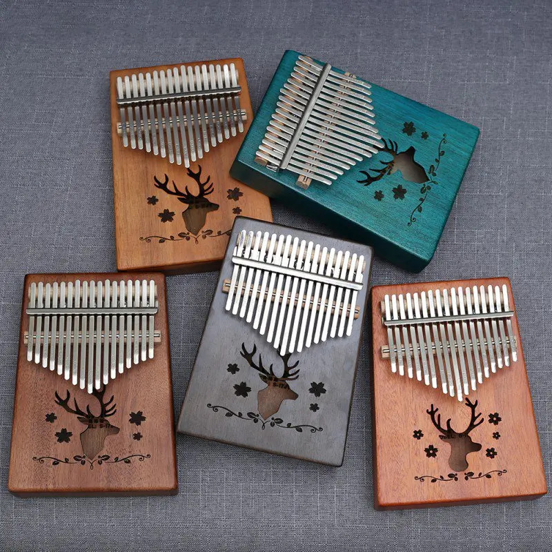 

W - 17T 17 Keys Kalimba Thumb Piano High-Quality Wood Mahogany Body Musical Instrument With Learning Book Tune Hammer