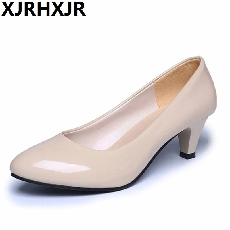 

Women's Pumps Nude Shallow Mouth Women Office Work Heels Shoes Elegant Ladies Low Heel Outdoor Shoes 5CM Heel
