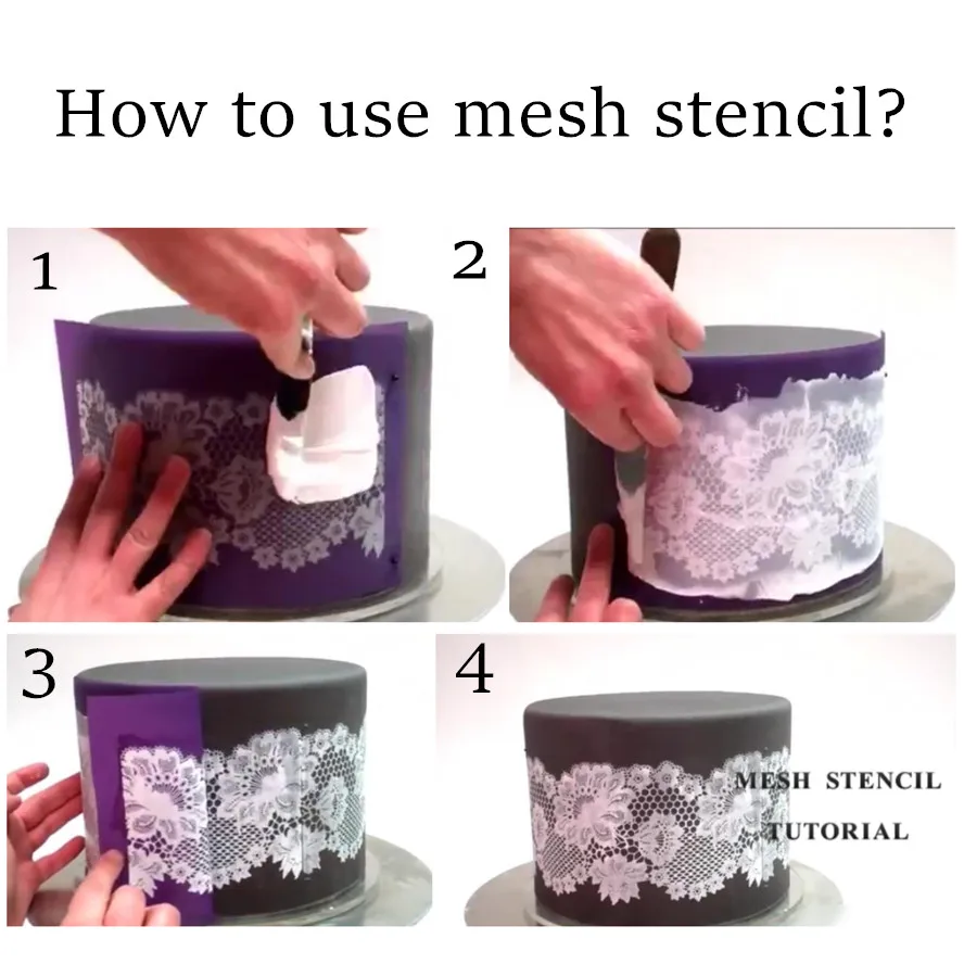 Kaufen Alles Wächst Kuchen Schablone Blume Spitze Mesh Schablonen Für Hochzeit Kuchen Grenze Schablonen Fondant Form Kuchen Dekorieren Werkzeuge