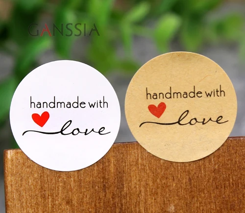 160Pcs/Lot Dia:2.5cm Cute&quotHandmade With Love&quot Sealing Sticker DIY Decoration Gift Label Stationery kids Supplies (ss-1607) |