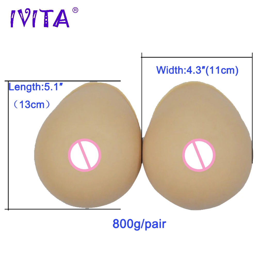 

IVITA 800g Realistic Silicone Breast Forms Artificial Breasts Fake Boobs For Crossdresser Prosthesis Mastectomy Transvestite