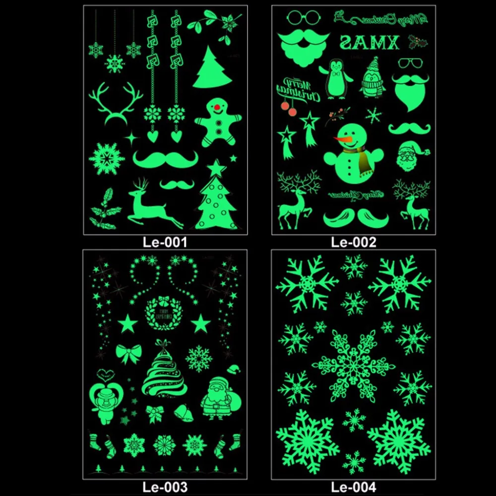 Luminous Tattoo Glow In The Dark Glitter Christmas Flash Fluorescent Stickers Luminous Tattoo Glow In The Dark Glitter Christmas Flash Fluorescent Stickers