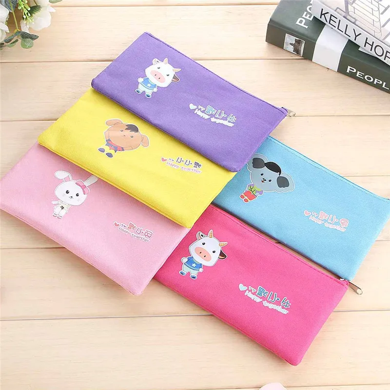 Cheap Sale 1 Piece Student Stationery Cute Pencil Bags Cartoon Animal