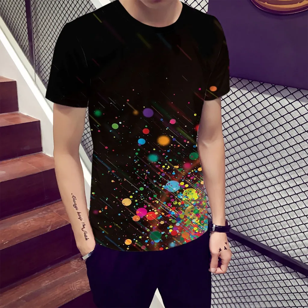 

2019 SummerMore New Galaxy space printed 3D t shirt men's creative men of new short sleeve tee tshirt female psychedelic clothes