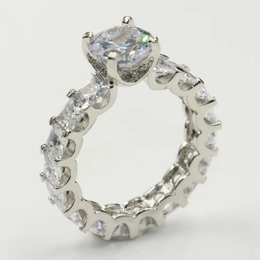 

2019 New Arrival Rulalei Brand Luxury Jewelry 925 Sterling Silver Princess Cut White Clear 5A Cubic Zirconia Engagement Ring CZ