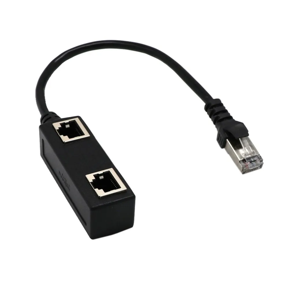 

RJ45 Splitter Adapter 1 Male to 2 Female Ports Socket Adapter Interface Ethernet Cable 8P8C Extender LAN Network Connector