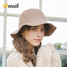 Женские зимние шерстяные Панамы, новые весенние женские простые Панамы с широкими полями для женщин, одноцветные Панамы Gorros